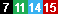 Tramnummern 7, 11, 14 und 15